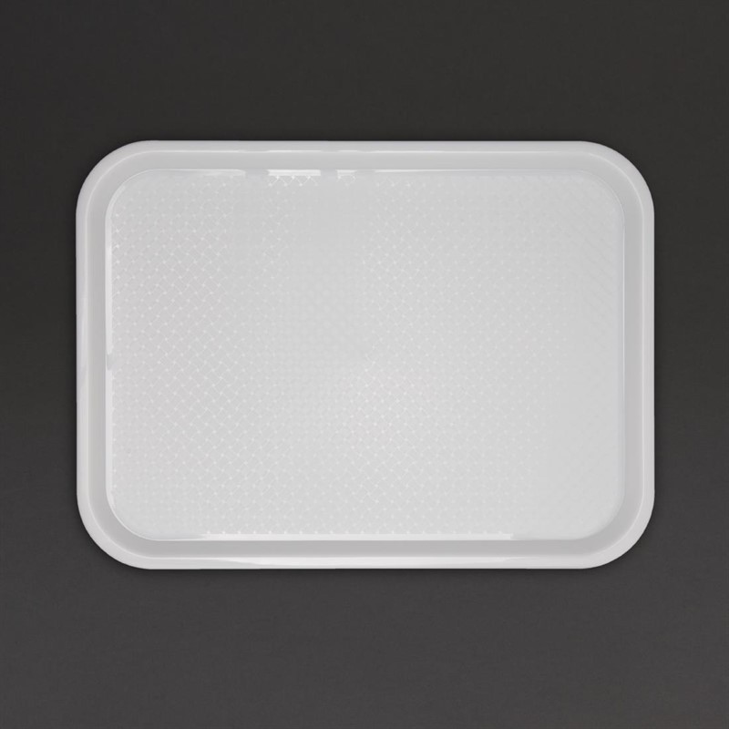  Kristallon Large Plastic Fast Food Tray White 450mm 