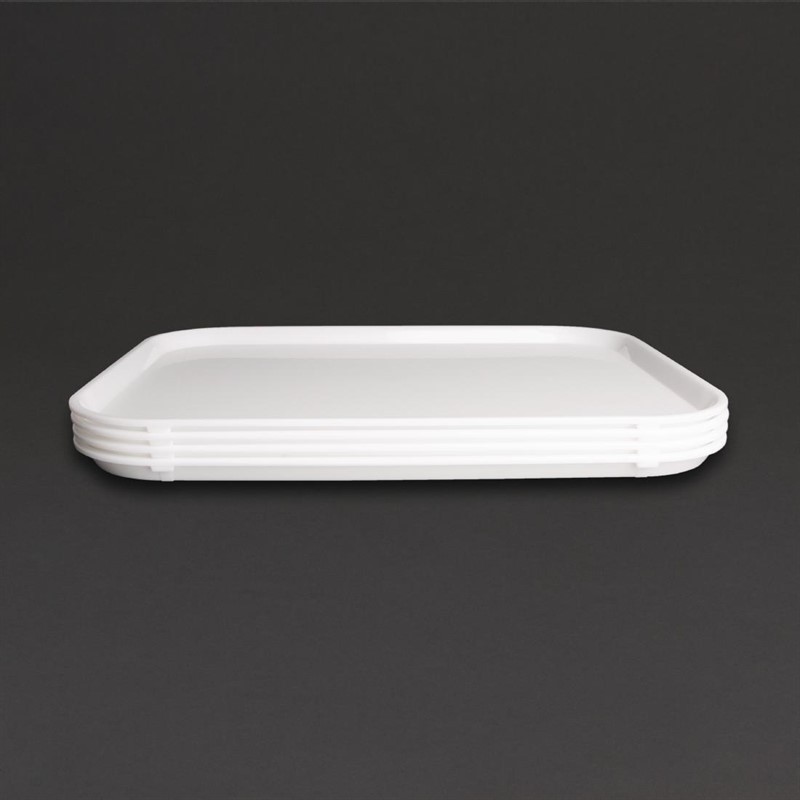  Kristallon Large Plastic Fast Food Tray White 450mm 