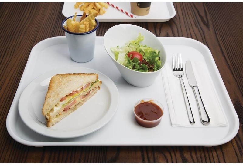  Kristallon Large Plastic Fast Food Tray White 450mm 