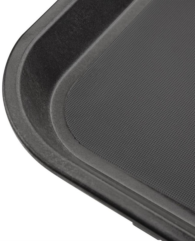  Kristallon Polypropylene Rectangular Non-Slip Tray Black 405mm 