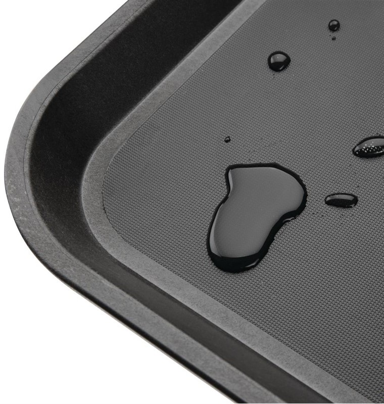  Kristallon Polypropylene Rectangular Non-Slip Tray Black 405mm 