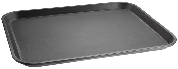  Kristallon Polypropylene Rectangular Non-Slip Tray Black 458mm 