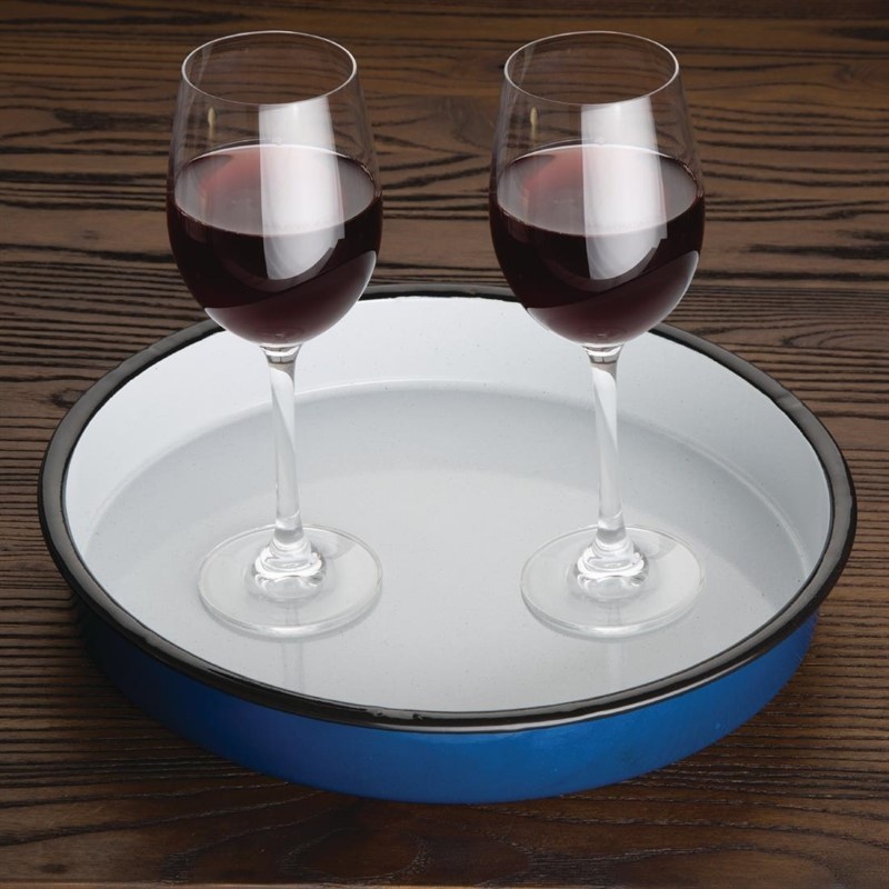  Olympia Enameled Steel Round Service Tray 320mm 