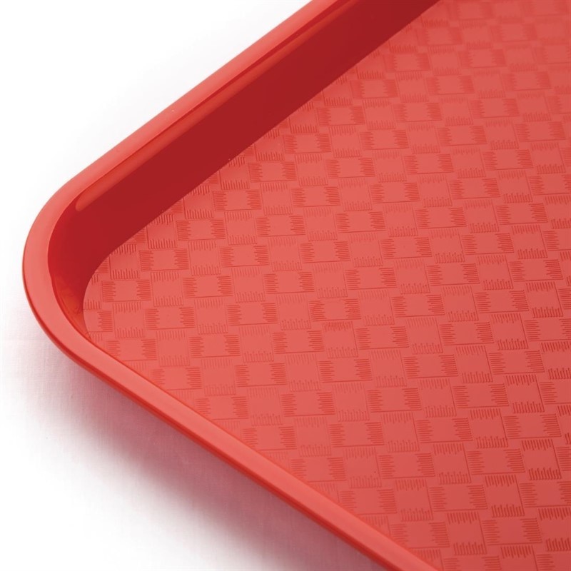  Kristallon Small Polypropylene Fast Food Tray Red 345mm 