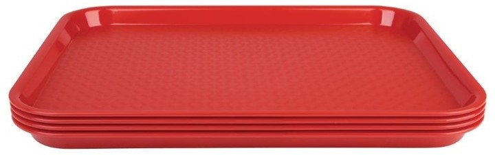  Kristallon Small Polypropylene Fast Food Tray Red 345mm 