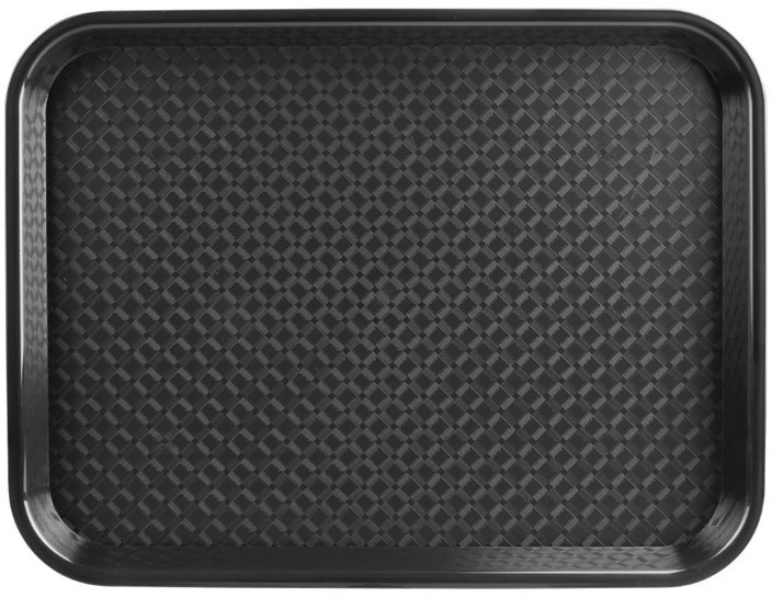  Kristallon Small Polypropylene Fast Food Tray Black 345mm 