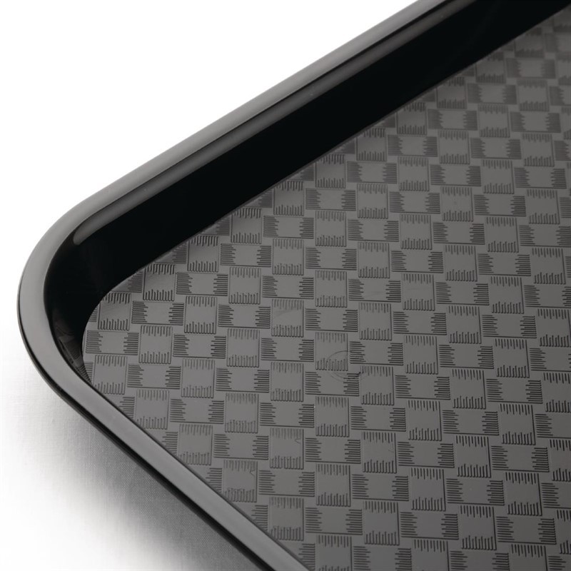  Kristallon Small Polypropylene Fast Food Tray Black 345mm 