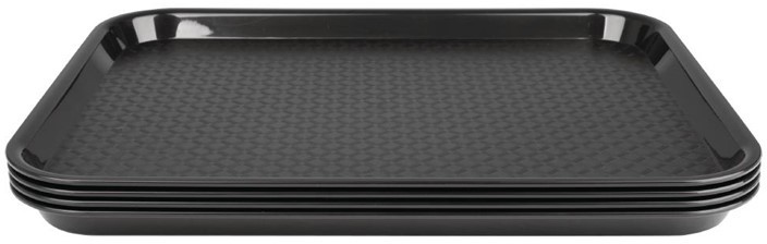  Kristallon Small Polypropylene Fast Food Tray Black 345mm 