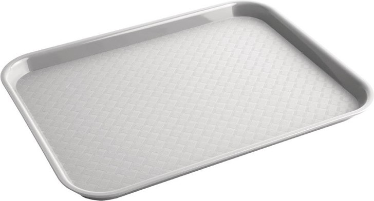  Kristallon Small Polypropylene Fast Food Tray Grey 345mm 