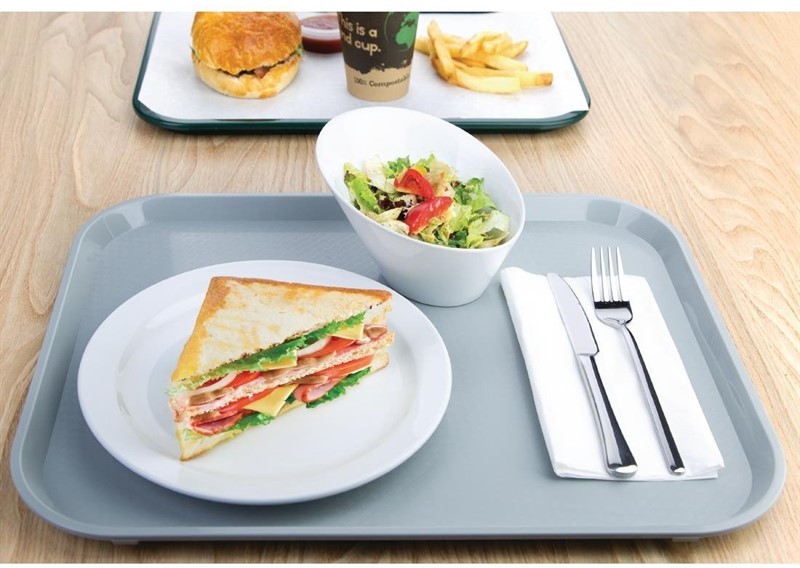  Kristallon Large Polypropylene Fast Food Tray Grey 450mm 