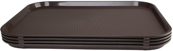  Kristallon Large Polypropylene Fast Food Tray Brown 450mm 