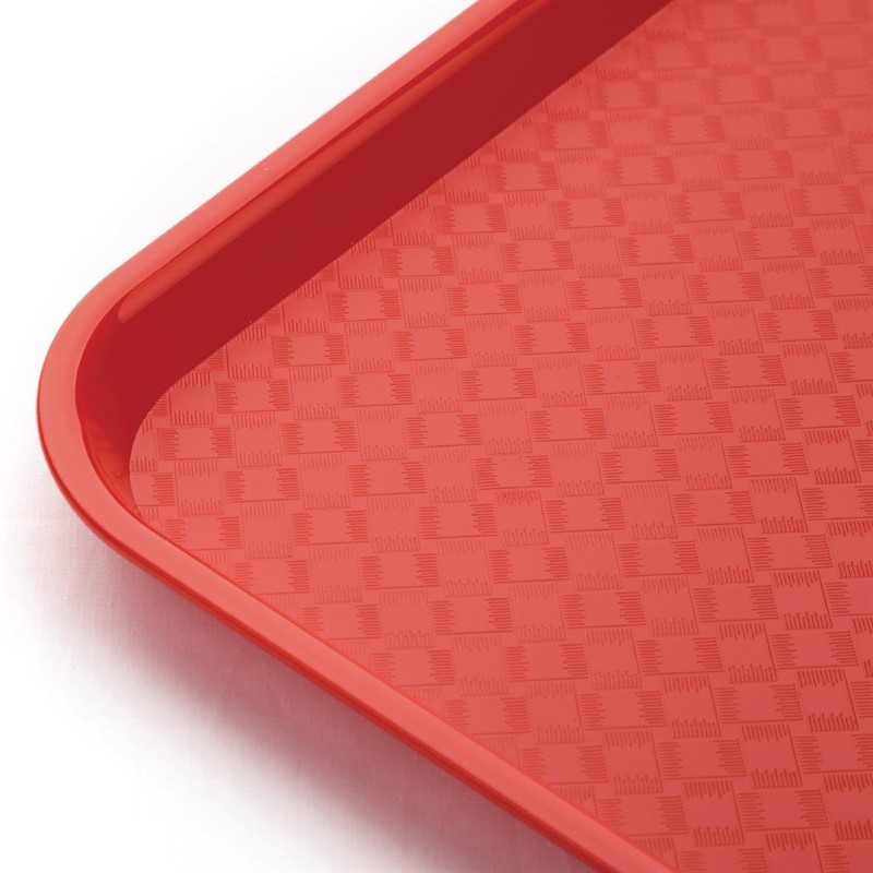  Kristallon Large Polypropylene Fast Food Tray Red 450mm 