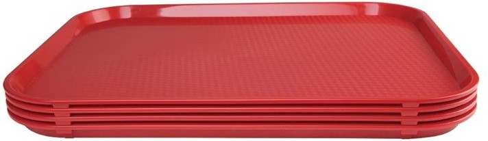  Kristallon Large Polypropylene Fast Food Tray Red 450mm 