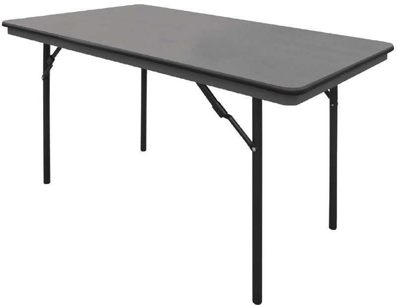  Bolero ABS Rectangular Folding Table Grey 4ft (Single) 