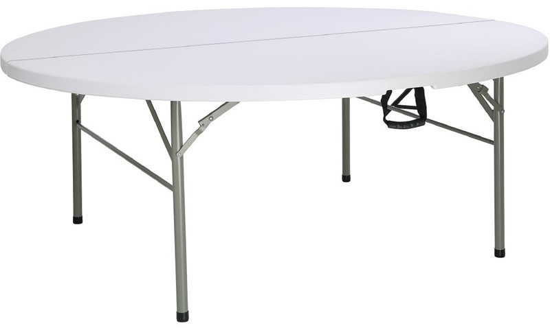  Bolero Round PE Centre Folding Table White 6ft (Single) 