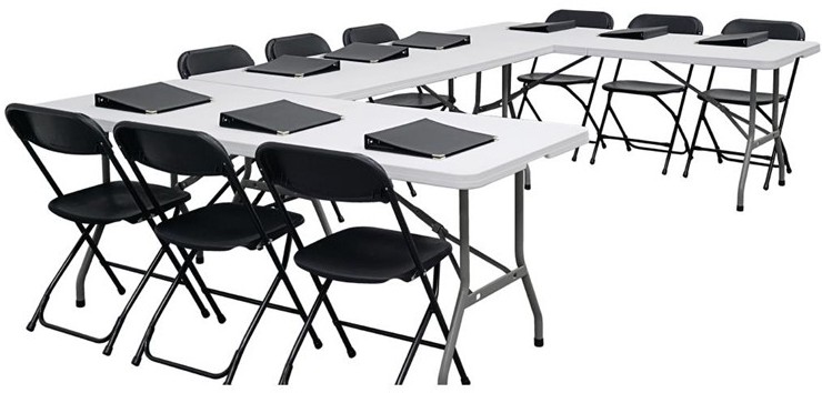  Bolero Rectangular Centre Folding Table 6ft White (Single) 