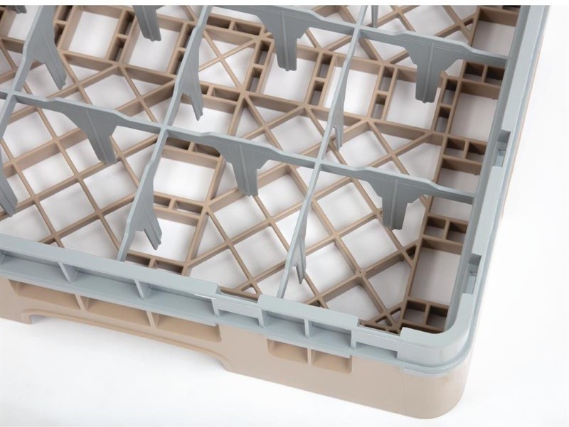  Cambro Camrack Beige 16 Compartments Max Glass Height 92mm 