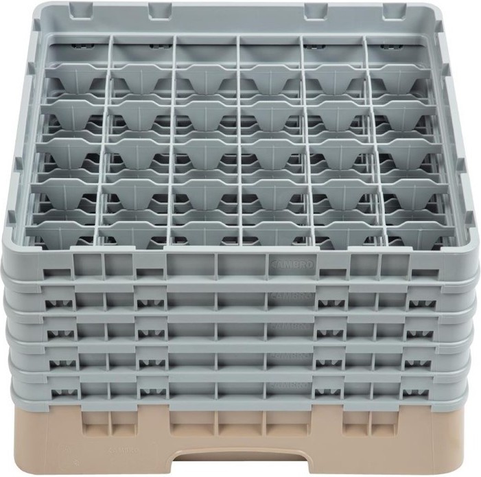  Cambro Camrack Beige 36 Compartments Max Glass Height 257mm 
