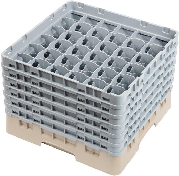  Cambro Camrack Beige 36 Compartments Max Glass Height 298mm 